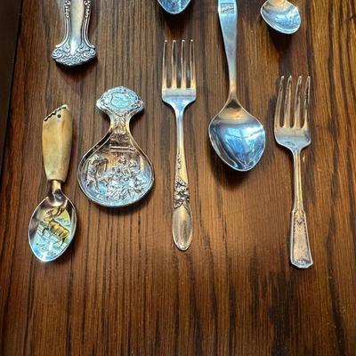 SOUVENIR SPOONS WITH A WALL HUNG HOLDER