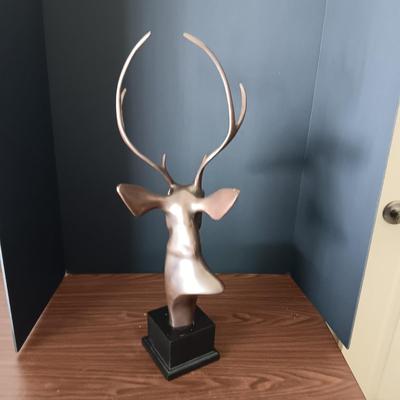 SOLID BRASS STAG BUST 24" TALL