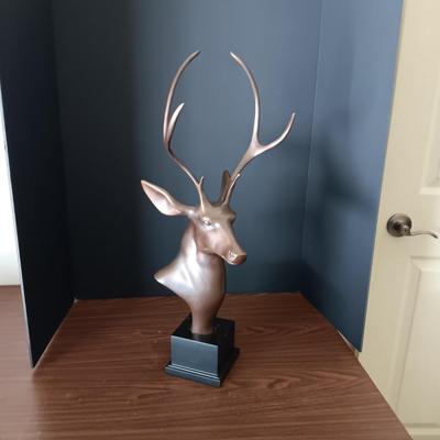 SOLID BRASS STAG BUST 24" TALL
