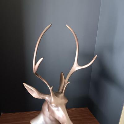 SOLID BRASS STAG BUST 24" TALL