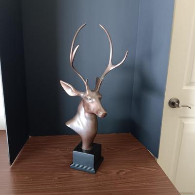 SOLID BRASS STAG BUST 24" TALL
