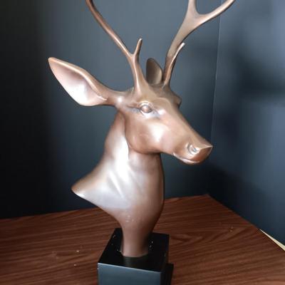 SOLID BRASS STAG BUST 24" TALL
