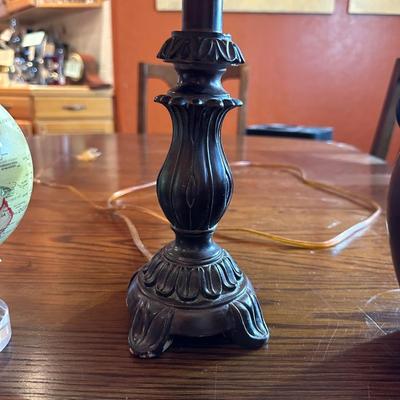 CLAY POT SIGNED JOSE SOSA, FLOATING GLOBE AND A SMALL LAMP