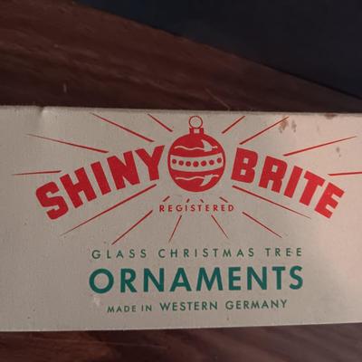 SHINY BRITE GLASS TREE TOPPER AND GLASS ORNAMENTS