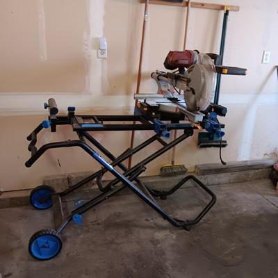 CHICAGO ELECTRIC 12" DOUBLE-BEVEL SLIDING COMPOUND MITER SAW & DELTA FOLDABLE MITER SAW STAND