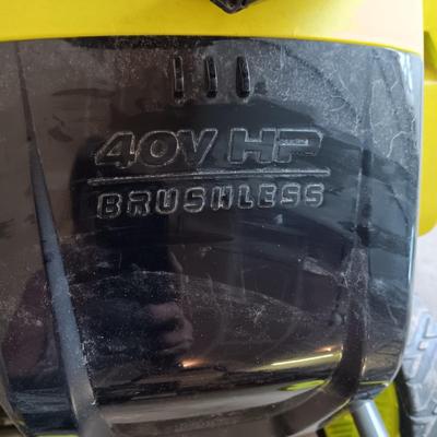 LIKE NEW RYOBI 40V HP BRUSHLESS SNOW BLOWER WITH BATTERY AND CHARGERS