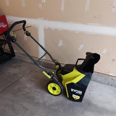 LIKE NEW RYOBI 40V HP BRUSHLESS SNOW BLOWER WITH BATTERY AND CHARGERS