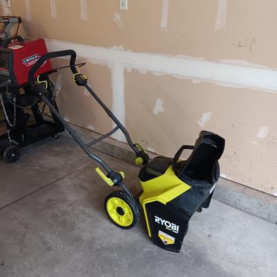 LIKE NEW RYOBI 40V HP BRUSHLESS SNOW BLOWER WITH BATTERY AND CHARGERS