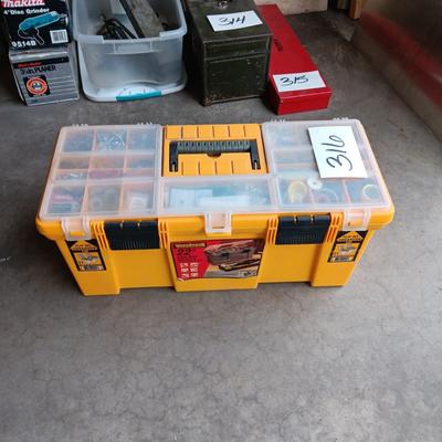 TOOL BOX WITH HARDWARE AND HAND TOOLS