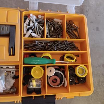 TOOL BOX WITH HARDWARE AND HAND TOOLS
