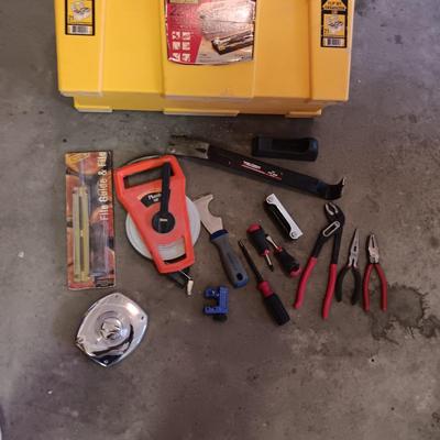 TOOL BOX WITH HARDWARE AND HAND TOOLS
