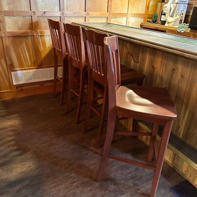 4 QUALITY WOODEN BAR STOOLS
