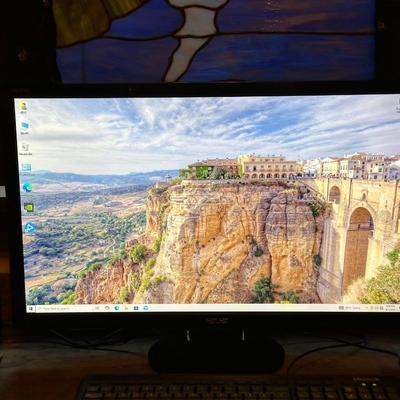 GAMING COMPUTER W/WIN 10, 27" MONITOR, GEAR HEAD SPEAKERS, MOUSE AND KEYBOARD