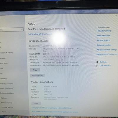 GAMING COMPUTER W/WIN 10, 27" MONITOR, GEAR HEAD SPEAKERS, MOUSE AND KEYBOARD