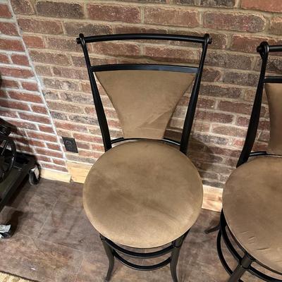 2 MICROFIBER SWIVEL BAR STOOLS