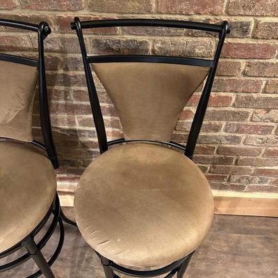 2 MICROFIBER SWIVEL BAR STOOLS