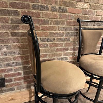 2 MICROFIBER SWIVEL BAR STOOLS