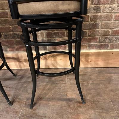 2 MICROFIBER SWIVEL BAR STOOLS