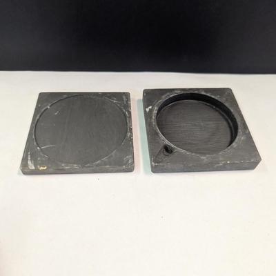Antique Charcoal Black Colored Ink Stone Storage