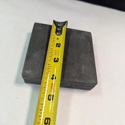 Antique Charcoal Black Colored Ink Stone Storage