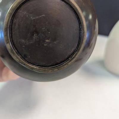 Antique Metal & Porcelain Vases & Candle-holder