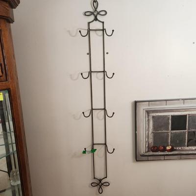 4 Plate Metal Vertical Wall Hanging or Flip it to Hang Mugs , Hats, Coats