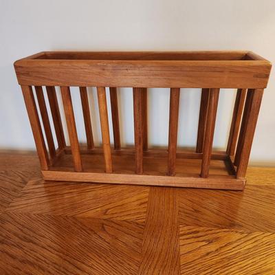 Goodwood Teak Hanging Magazine Rack Holder MCM Mid Century