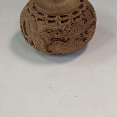 Chinese Hand Carved Boxwood Bead Antique Carved Bone Skull