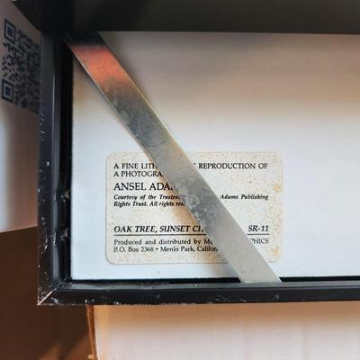Ansel Adams Book & Oak Tree Snowstrom Framed Print 36x25 + 2 small 8x10 framed art 2