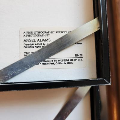 Ansel Adams Book & Oak Tree Snowstrom Framed Print 36x25 + 2 small 8x10 framed art 2