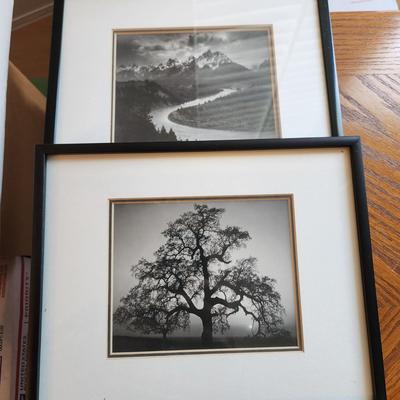 Ansel Adams Book & Oak Tree Snowstrom Framed Print 36x25 + 2 small 8x10 framed art 2