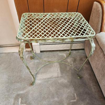 Metal Indoor Outdoor Patio Table 24x17x26H