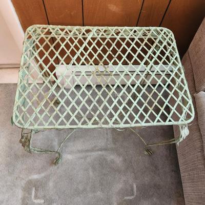 Metal Indoor Outdoor Patio Table 24x17x26H