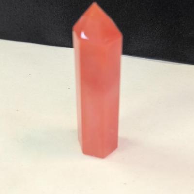 Six Point Red Quartz Crystal & Smooth Stone