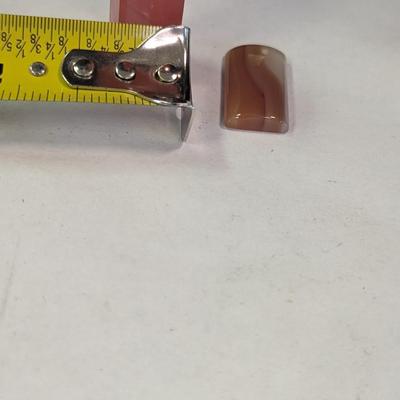 Six Point Red Quartz Crystal & Smooth Stone