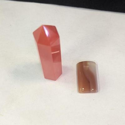 Six Point Red Quartz Crystal & Smooth Stone