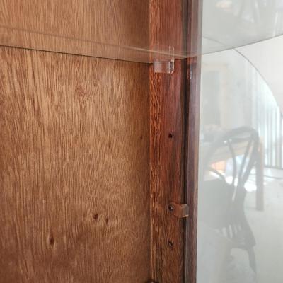 Bow Front Curio Cabinet 3 Glass Shelves w key 34x15x60