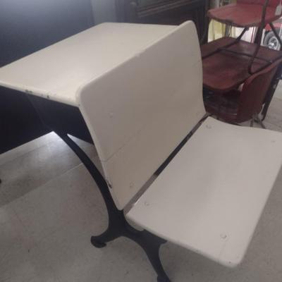 Vintage Schoolhouse Desk with Cast Iron Frame