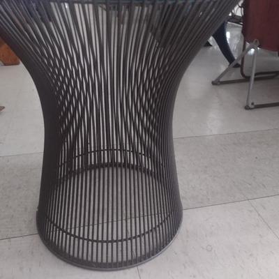 Mid Century Wrought Metal Wire Glass Top Planter Inspired by Knoll