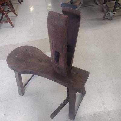 Antique Leather Worker's Work Bench