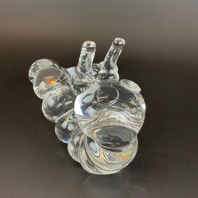 Sale Photo Thumbnail #24: Peter Yenawine ( American , b. 1944 ) for Steuben glass caterpillar sculpture, designed in 1970, signed “Steuben” to underside at end of tail. Provenance from a 177 75th Street Collection.
Measurements:
10” in length, 6.5” in height, 2.5” in wid