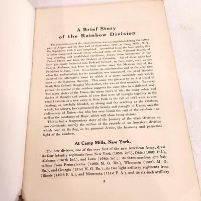 Lot #187 1919 World War 1 - History of the 42nd Rainbow Division