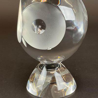 Sale Photo Thumbnail #836: This Steuben Owl Crystal Sculpture is made by Donald Pollard
Measurements:
5” in height, 3” in width, 2.5” in depth