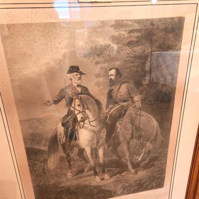 Lot #193 Original "The Last Meeting" Engraving - 1873 - Nicely Framed - from estate of George Soule