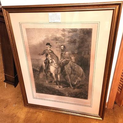 Lot #193 Original "The Last Meeting" Engraving - 1873 - Nicely Framed - from estate of George Soule
