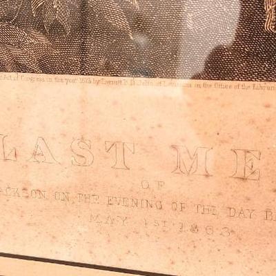 Lot #193 Original "The Last Meeting" Engraving - 1873 - Nicely Framed - from estate of George Soule