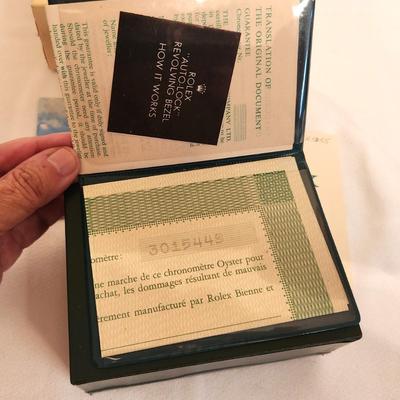 Lot #195 Vintage Rolex Watch Box with paperwork