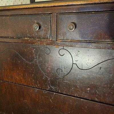 Four Drawer Dresser with Mirror (G3-JS)