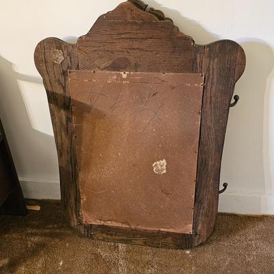 Vintage Hall Tree Storage Seat w/Mirror. (G6-JS)