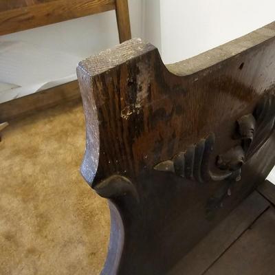 Vintage Hall Tree Storage Seat w/Mirror. (G6-JS)